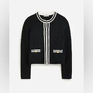 J.Crew Emilie sweater lady jacket with contrast trim BX470